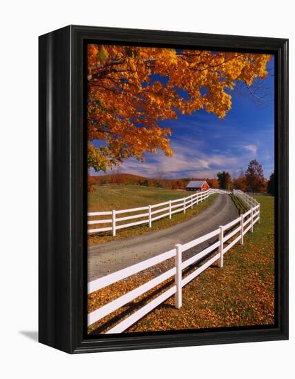 White Wooden Fence Along Farm-Bob Krist-Framed Premier Image Canvas