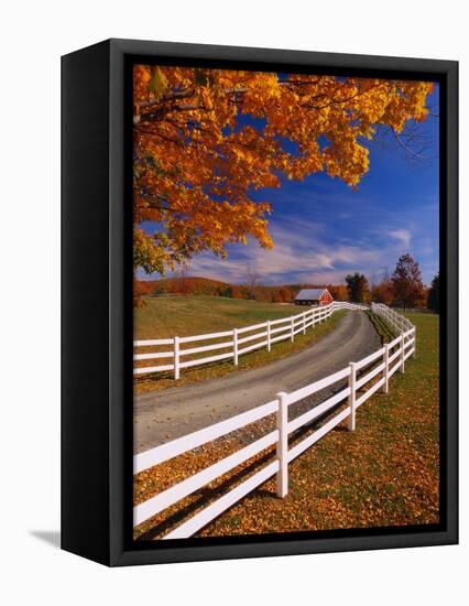 White Wooden Fence Along Farm-Bob Krist-Framed Premier Image Canvas