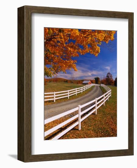 White Wooden Fence Along Farm-Bob Krist-Framed Photographic Print