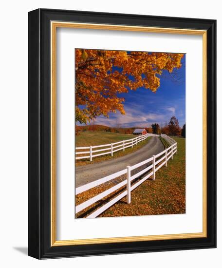 White Wooden Fence Along Farm-Bob Krist-Framed Photographic Print