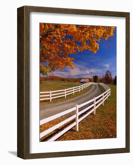 White Wooden Fence Along Farm-Bob Krist-Framed Photographic Print