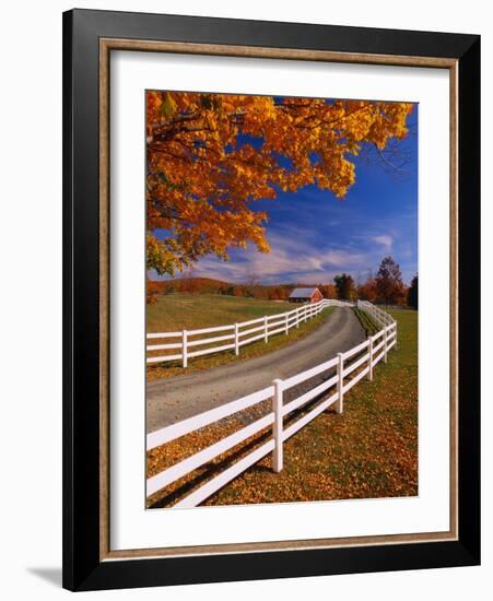 White Wooden Fence Along Farm-Bob Krist-Framed Photographic Print