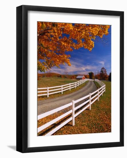 White Wooden Fence Along Farm-Bob Krist-Framed Photographic Print