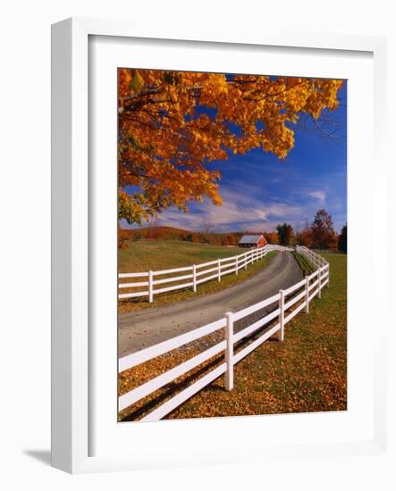 White Wooden Fence Along Farm-Bob Krist-Framed Photographic Print