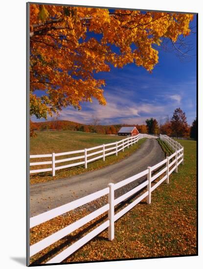White Wooden Fence Along Farm-Bob Krist-Mounted Photographic Print