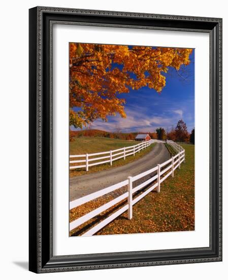 White Wooden Fence Along Farm-Bob Krist-Framed Photographic Print