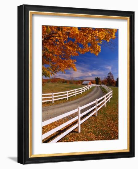 White Wooden Fence Along Farm-Bob Krist-Framed Photographic Print