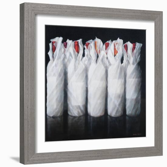 White Wrapped Wine, 2012-Lincoln Seligman-Framed Giclee Print