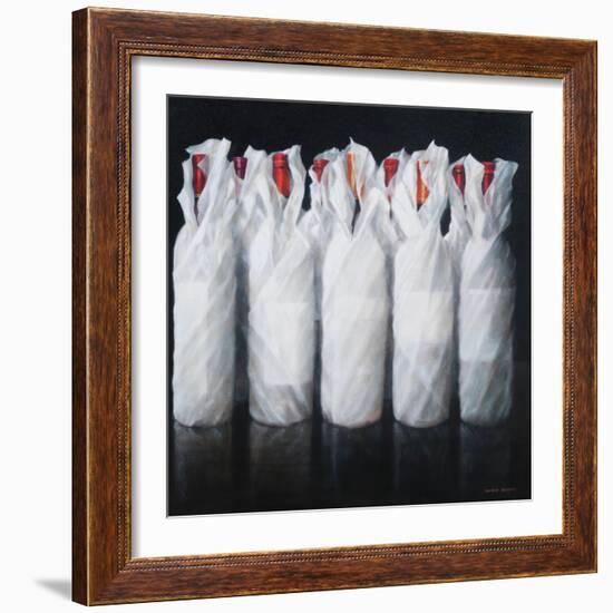 White Wrapped Wine, 2012-Lincoln Seligman-Framed Giclee Print