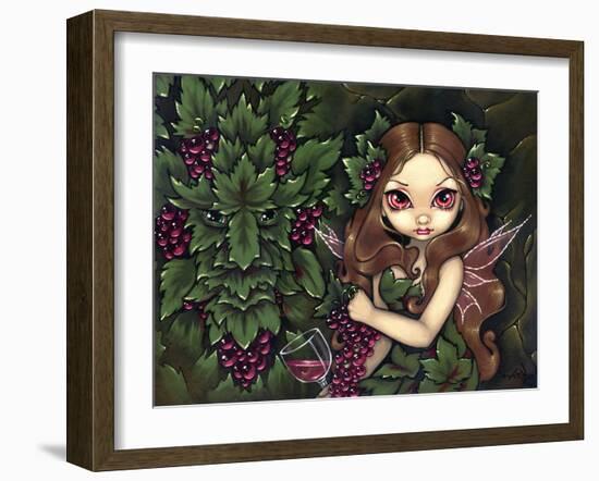 White Zinfandel:  Wine Fairy and Greenman-Jasmine Becket-Griffith-Framed Art Print