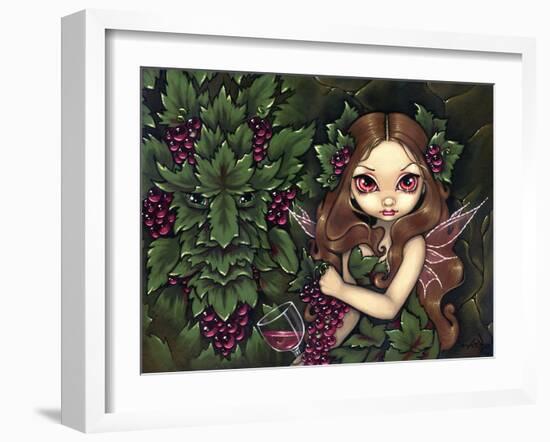 White Zinfandel:  Wine Fairy and Greenman-Jasmine Becket-Griffith-Framed Art Print