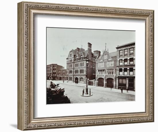 Whitechapel Fire Station, Commercial Road, Stepney, London, 1902-null-Framed Photographic Print