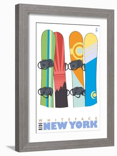 Whiteface, New York, Snowboards in the Snow-Lantern Press-Framed Art Print