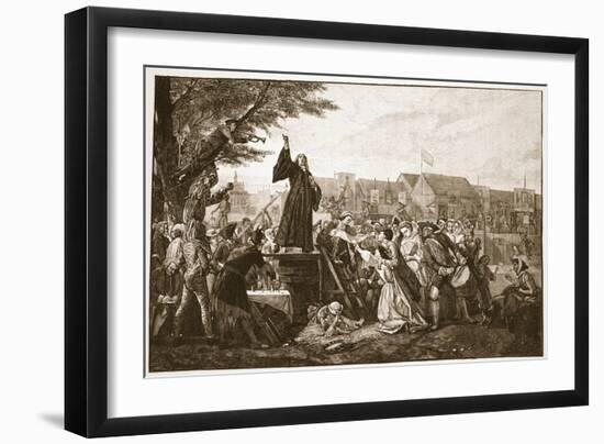 Whitefield Preaching in Moorfields-Eyre Crowe-Framed Giclee Print