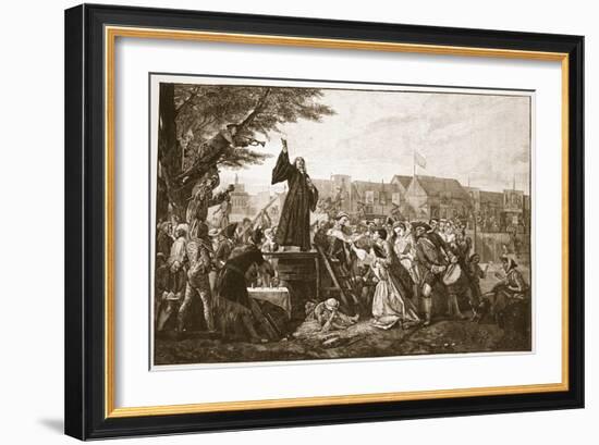 Whitefield Preaching in Moorfields-Eyre Crowe-Framed Giclee Print