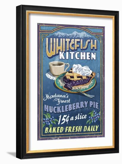 Whitefish, Montana - Huckleberry-Lantern Press-Framed Art Print