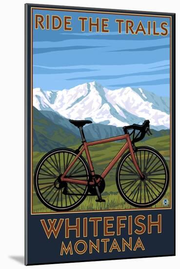 Whitefish, Montana - Ride the Trails-Lantern Press-Mounted Art Print