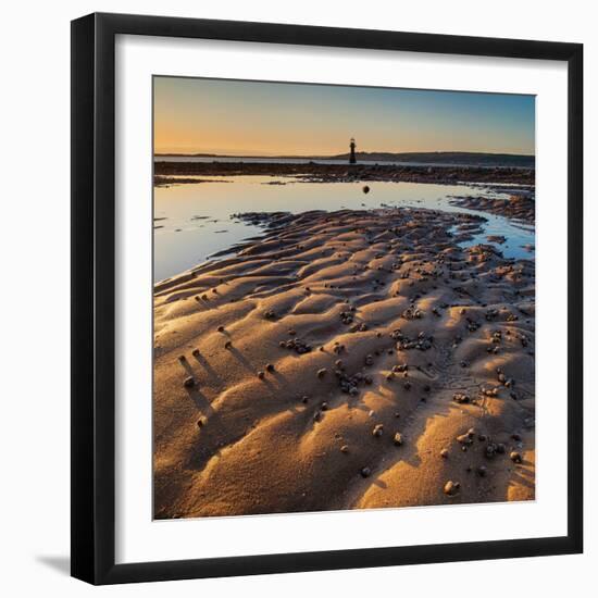 Whiteford Lighthouse, Whiteford Sands, Gower, Wales-Dan Santillo-Framed Photographic Print