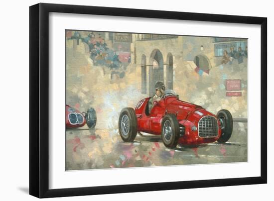 Whitehead's Ferrari Passing the Pavillion, Jersey-Peter Miller-Framed Giclee Print