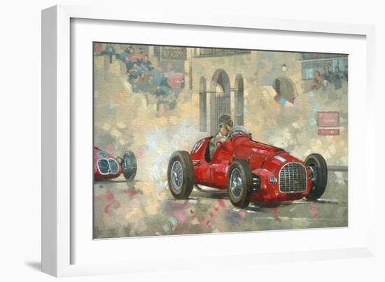 Whitehead's Ferrari Passing the Pavillion, Jersey-Peter Miller-Framed Giclee Print