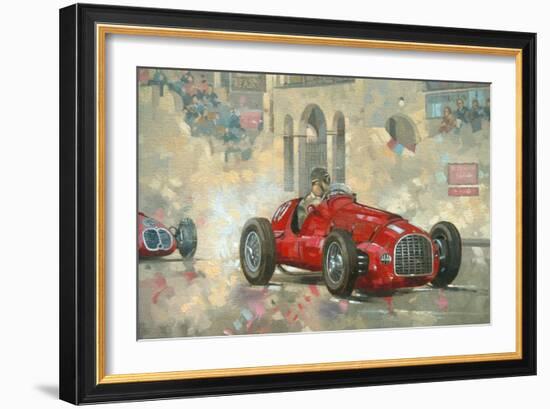 Whitehead's Ferrari Passing the Pavillion, Jersey-Peter Miller-Framed Giclee Print