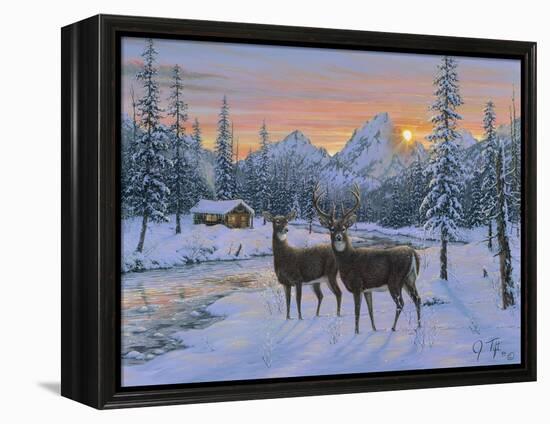 Whitetail and Cabin-Jeff Tift-Framed Premier Image Canvas