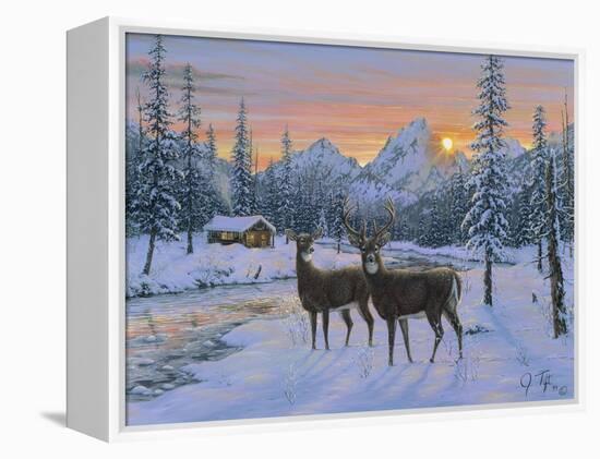 Whitetail and Cabin-Jeff Tift-Framed Premier Image Canvas