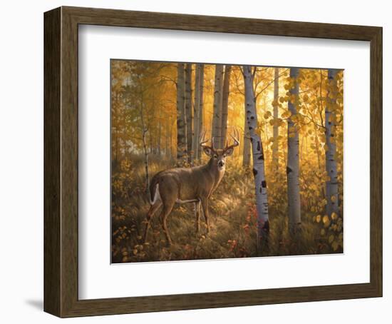 Whitetail in Aspens-Greg Alexander-Framed Art Print