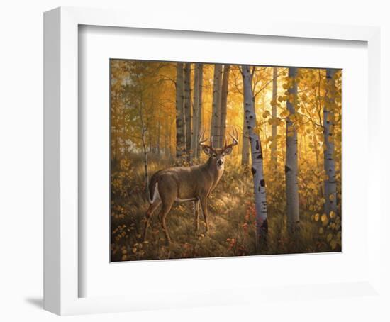 Whitetail in Aspens-Greg Alexander-Framed Art Print