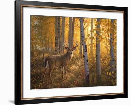 Whitetail in Aspens-Greg Alexander-Framed Art Print