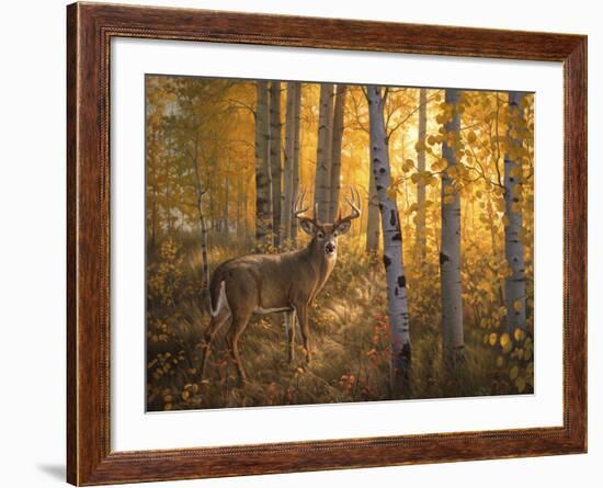 Whitetail in Aspens-Greg Alexander-Framed Art Print