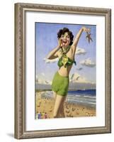 whitley Bay, BR Poster, 1948-1965-Arthur C Michael-Framed Giclee Print