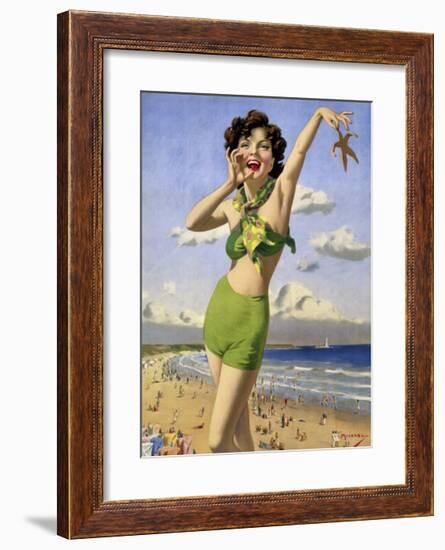 whitley Bay, BR Poster, 1948-1965-Arthur C Michael-Framed Giclee Print