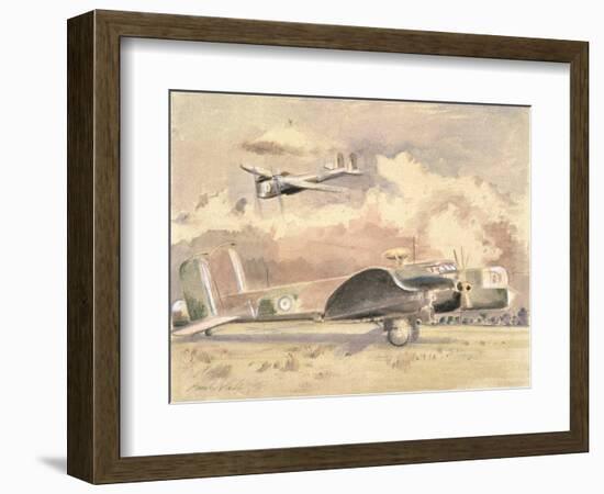Whitley Bombers Sunning, 1940 (W/C on Paper)-Paul Nash-Framed Giclee Print