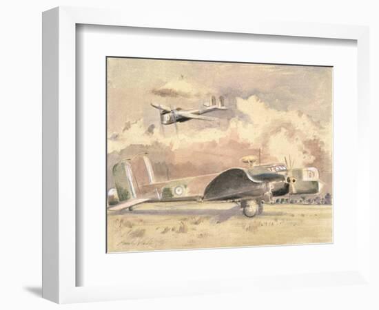 Whitley Bombers Sunning, 1940 (W/C on Paper)-Paul Nash-Framed Giclee Print