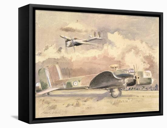 Whitley Bombers Sunning, 1940 (W/C on Paper)-Paul Nash-Framed Premier Image Canvas