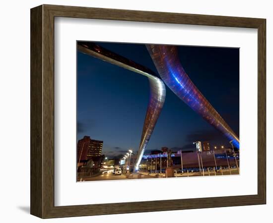 Whittle Arch and Statue at Night, Coventry, West Midlands, England, United Kingdom, Europe-Charles Bowman-Framed Photographic Print