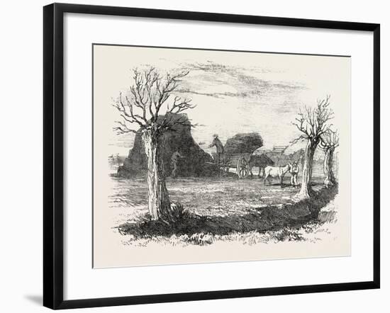Whittlesea Mere, Carting Peat from the Stack, UK, 1851-null-Framed Giclee Print