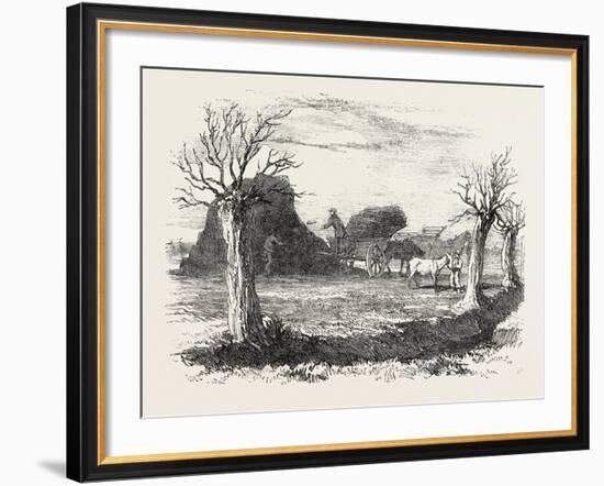 Whittlesea Mere, Carting Peat from the Stack, UK, 1851-null-Framed Giclee Print