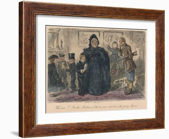 Who am I! I'm the Mistress of this ere ouse, and this is the young Squire!, 1865-John Leech-Framed Giclee Print