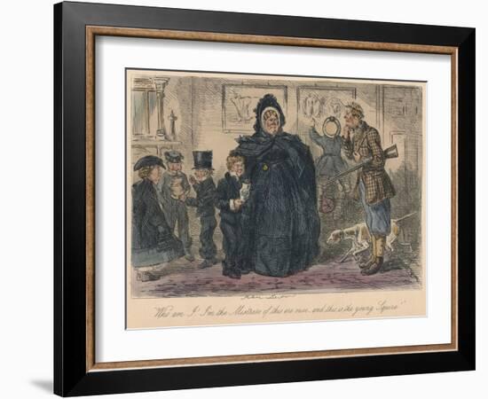 Who am I! I'm the Mistress of this ere ouse, and this is the young Squire!, 1865-John Leech-Framed Giclee Print