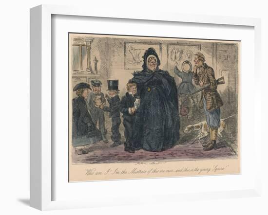 Who am I! I'm the Mistress of this ere ouse, and this is the young Squire!, 1865-John Leech-Framed Giclee Print