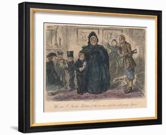 Who am I! I'm the Mistress of this ere ouse, and this is the young Squire!, 1865-John Leech-Framed Giclee Print