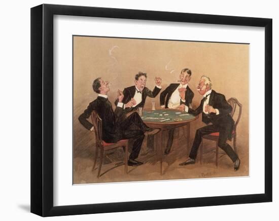 Who Doubled No Trumps?-Leonard Raven-Hill-Framed Premium Giclee Print