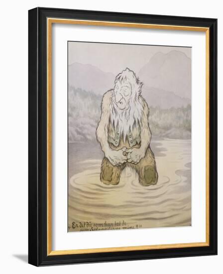 Who has taken my seven silverducks, 1913 watercolor on paper-Theodor Severin Kittelsen-Framed Giclee Print