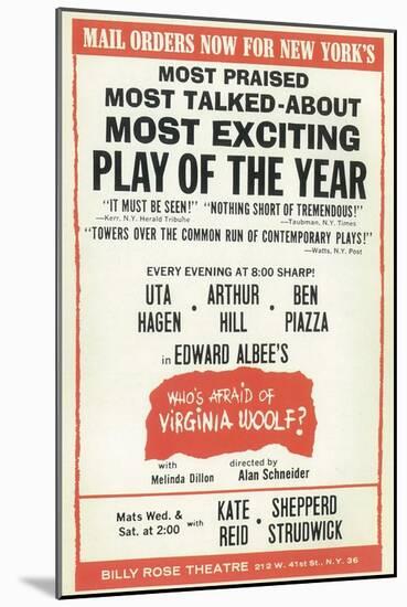 Who's Afraid of Virginia Woolf?-null-Mounted Art Print