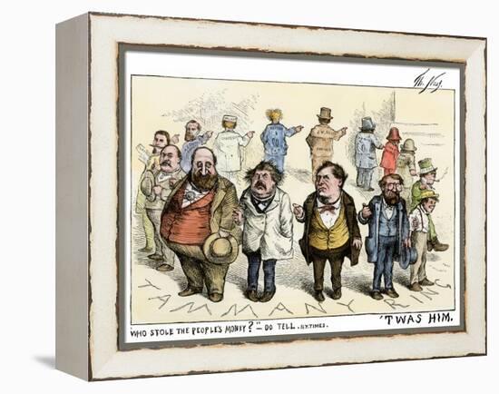 Who Stole the People's Money  'Twas Him Cartoon About Tammany Hall Artdal, 1871-null-Framed Premier Image Canvas