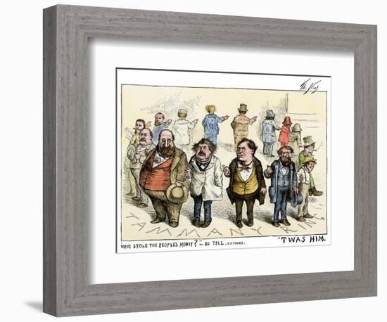 Who Stole the People's Money  'Twas Him Cartoon About Tammany Hall Artdal, 1871-null-Framed Giclee Print