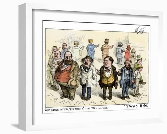 Who Stole the People's Money  'Twas Him Cartoon About Tammany Hall Artdal, 1871-null-Framed Giclee Print