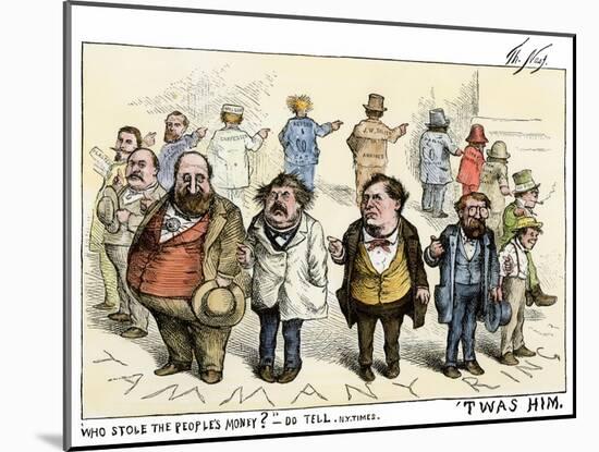 Who Stole the People's Money  'Twas Him Cartoon About Tammany Hall Artdal, 1871-null-Mounted Giclee Print